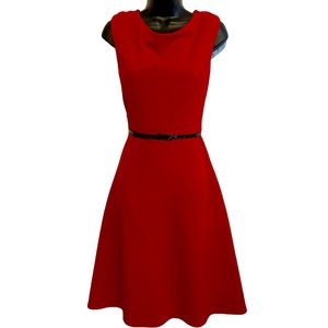 Women’s size 12 red dress Black Label by Evan Piccone Retro fit with belt